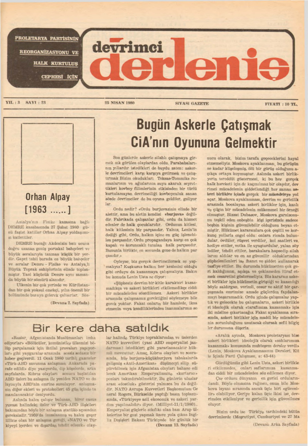 Devrimci Derleniş Sayı 23 PDF İndir – Kolektif
