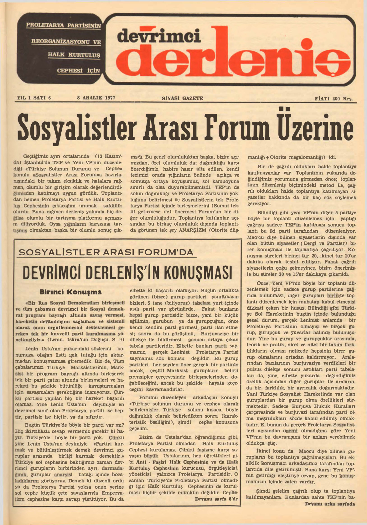 Devrimci Derleniş Sayı 6 PDF İndir – Kolektif