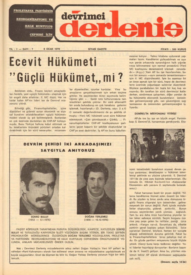 Devrimci Derleniş Sayı 7 Kitap Kapağı