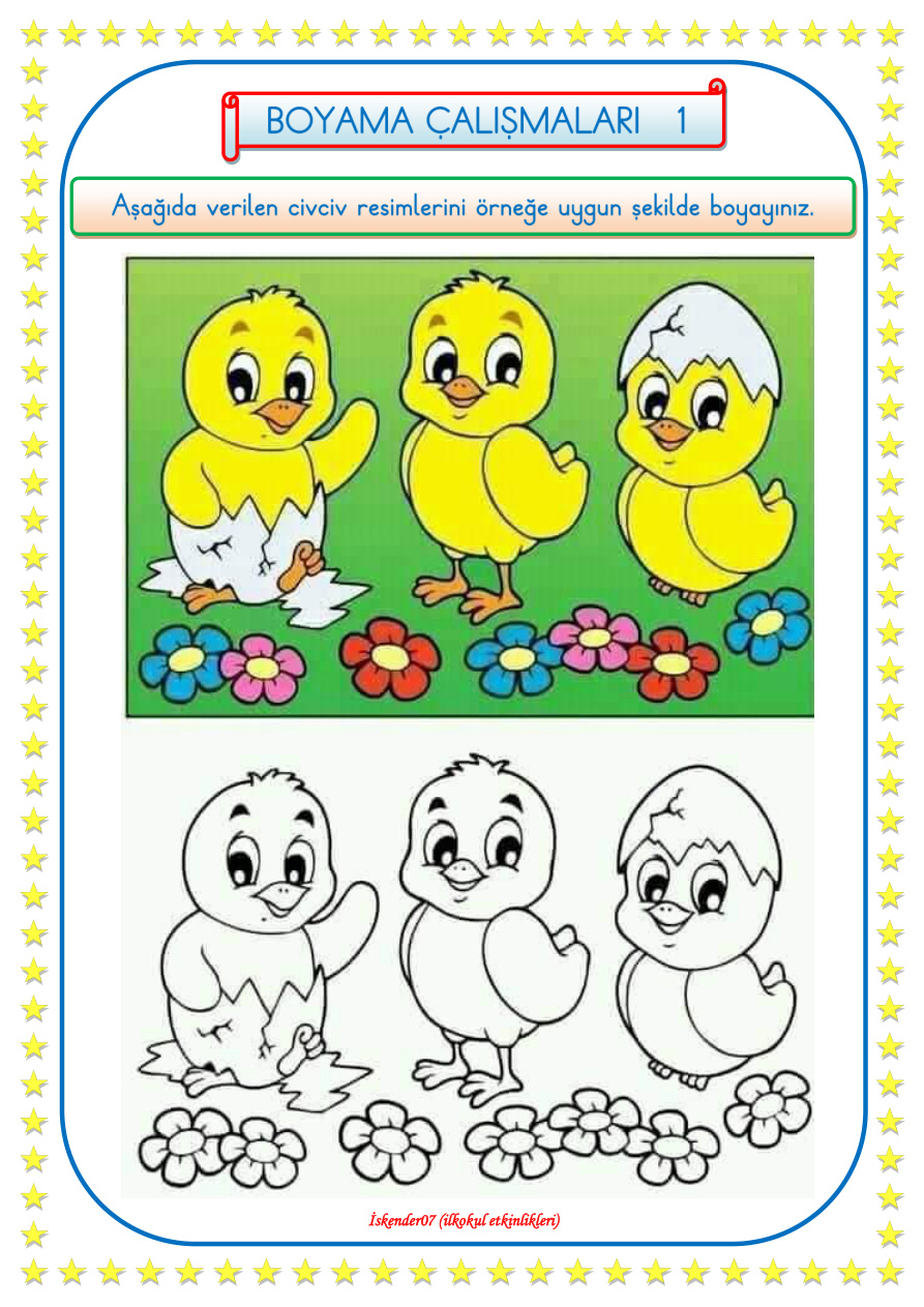 1. Sınıf Boyama Çalışmaları PDF İndir – Komisyon