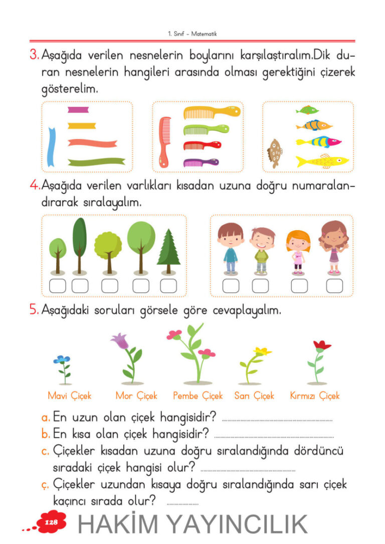 1.Sinif Matematik 30. Hafta Kitap Kapağı