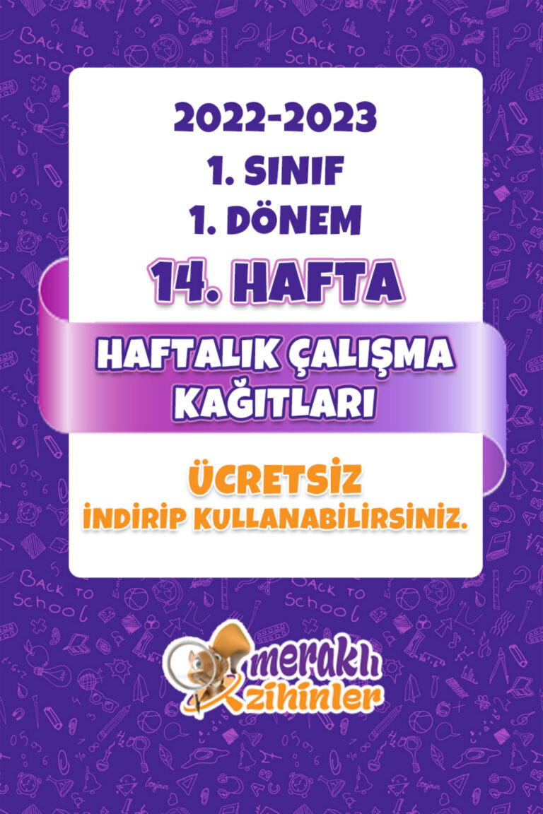 1 SINIF MERAKLI 14 HAFTA ÇALIŞMALARI G, Ş,C VE P SESİ Kitap Kapağı