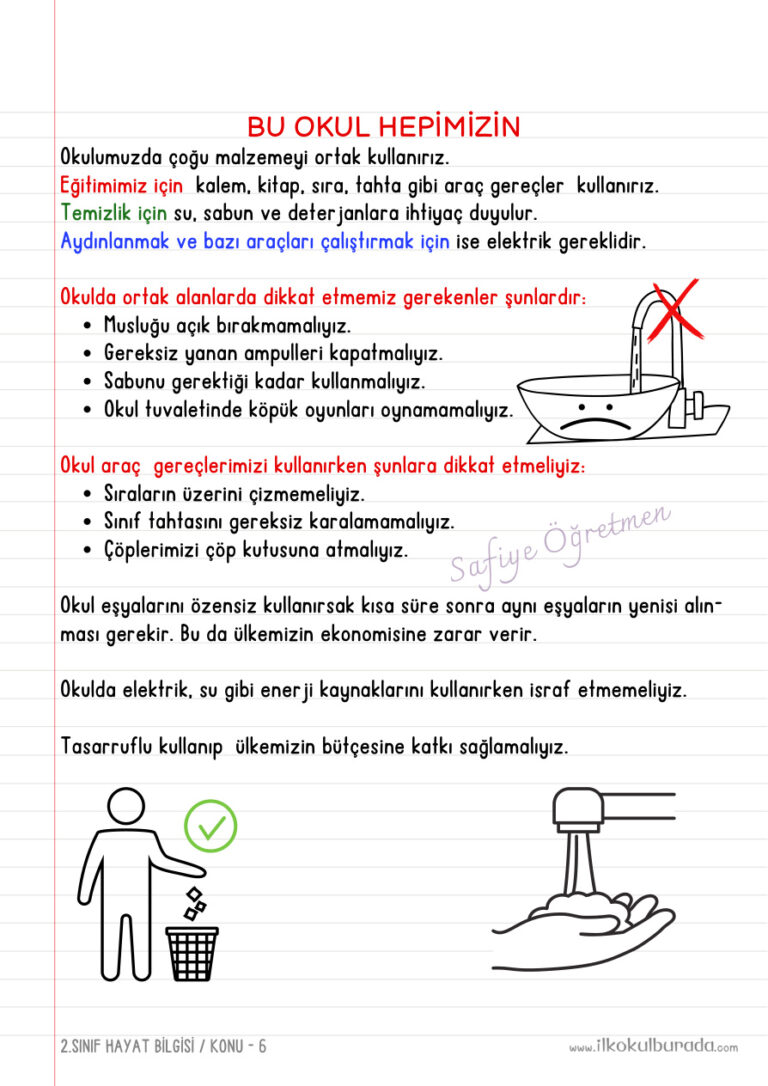 2.SINIF HAYAT BİLGİSİ BU OKUL HEPİMİZİN Kitap Kapağı