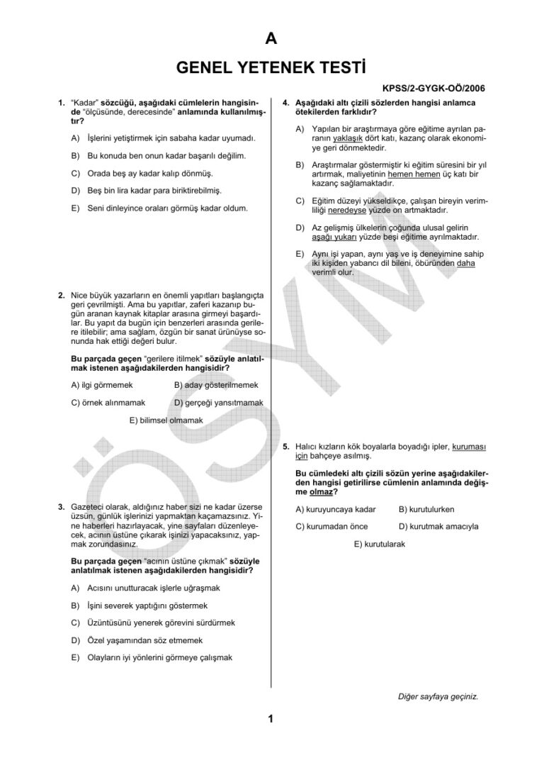 2006 2024 KPSS ORTAÖĞRETİM SORULARI DÜZENLENMİŞ 1 Kitap Kapağı