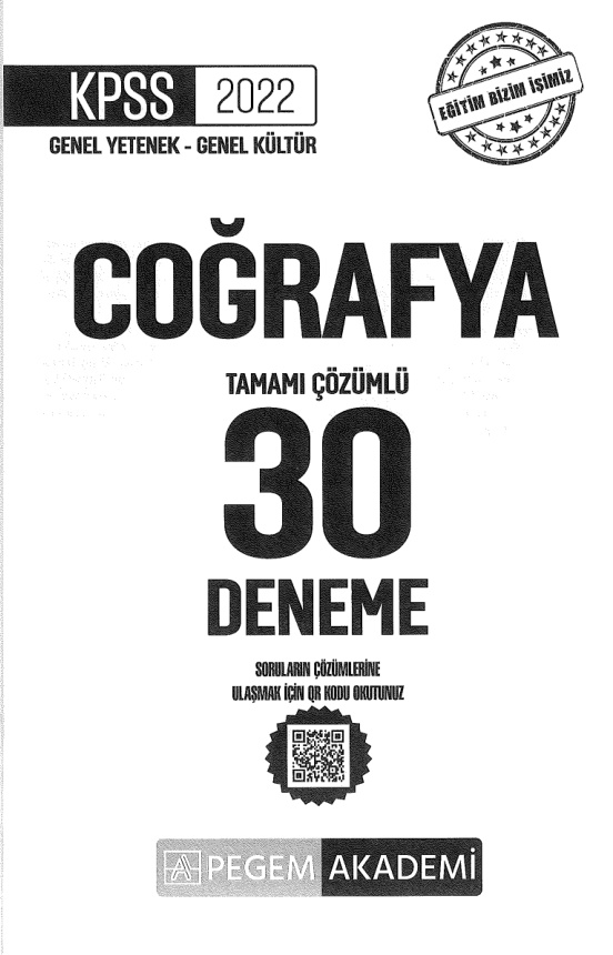 2022 Pegem Coğrafya Çözümlü 30 Deneme PDF İndir