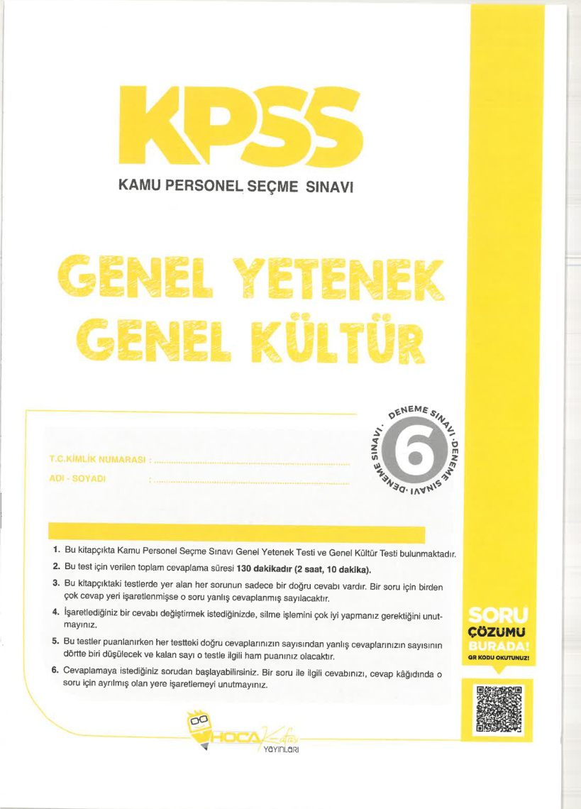 2024 Hoca Kafası 6 GY GK TG PDF İndir – Hoca Kafası