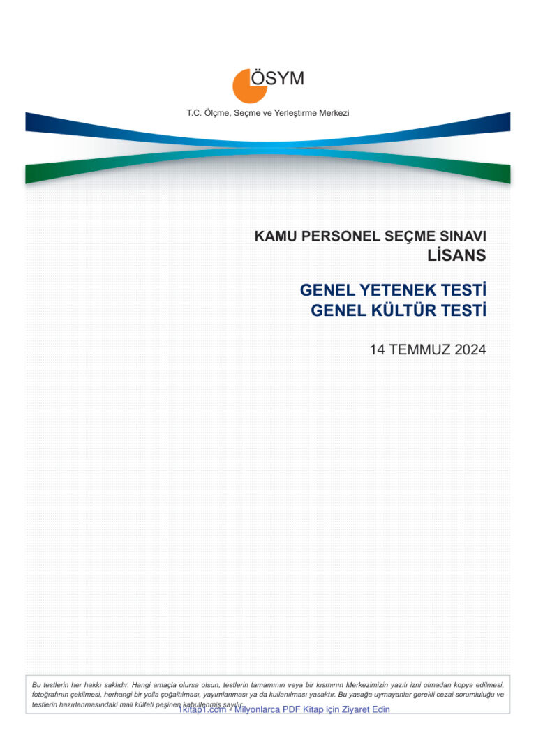 2024 Kpss Lisans Cevapsız Kitap Kapağı