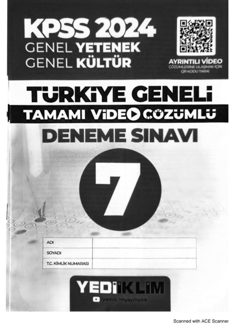 2024 YEDİİKLİM GYGK TG 7 Kitap Kapağı