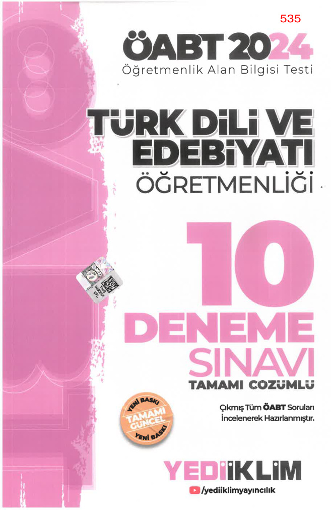 2024 Yediiklim Edebiyat 10'lu Deneme PDF İndir