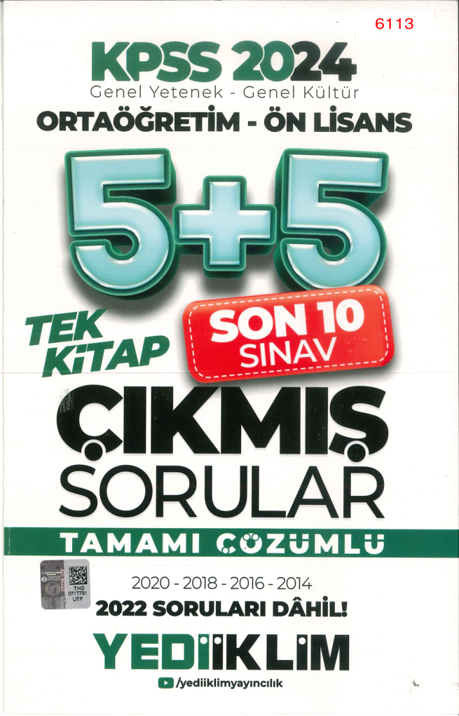 2024 Yediiklim Son 10 Yılın Önlisans-Ortaöğretim Soruları PDF İndir