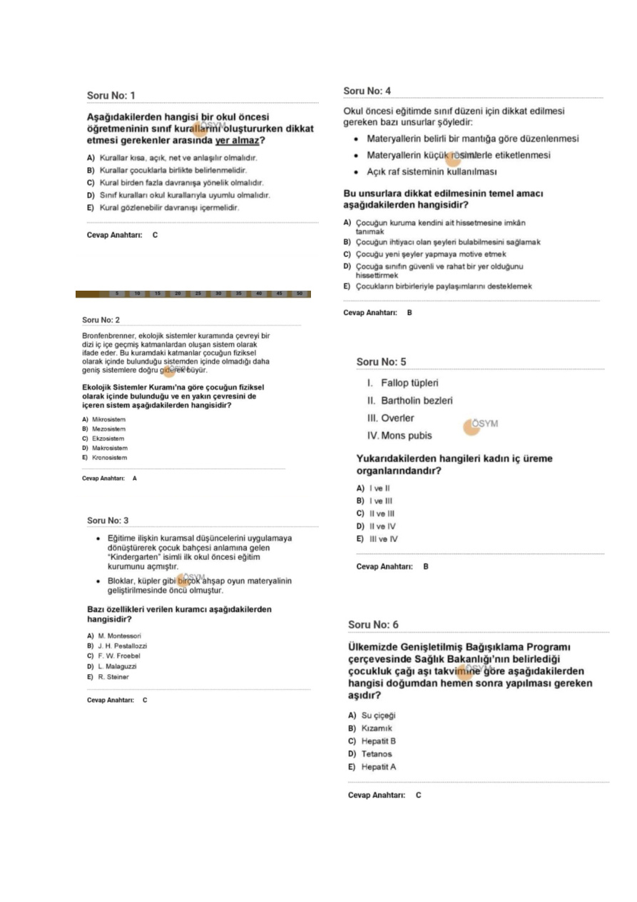 2025 Okul Öncesi ÖABT Çıkmış Sorular PDF İndir