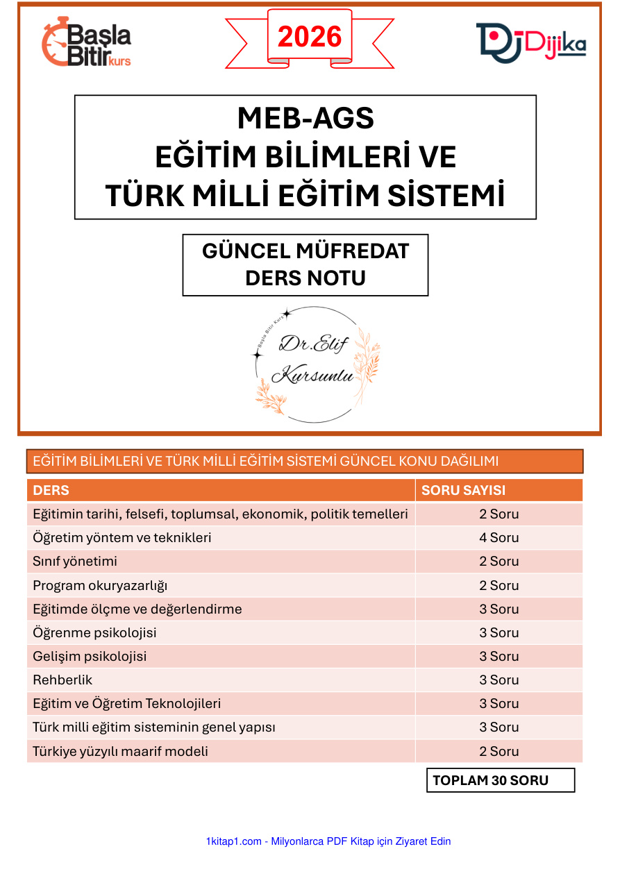 2026 AGS Eğitim Bilimleri Elif Kurşunlu PDF İndir – Elif Kurşunlu