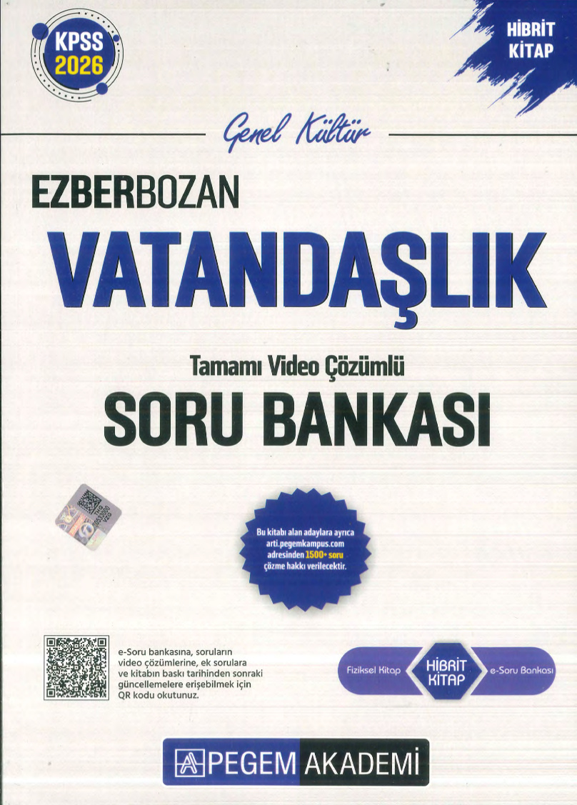2026 Pegem Ezberbozan Vatandaşlık Soru Bankası PDF İndir – Komisyon