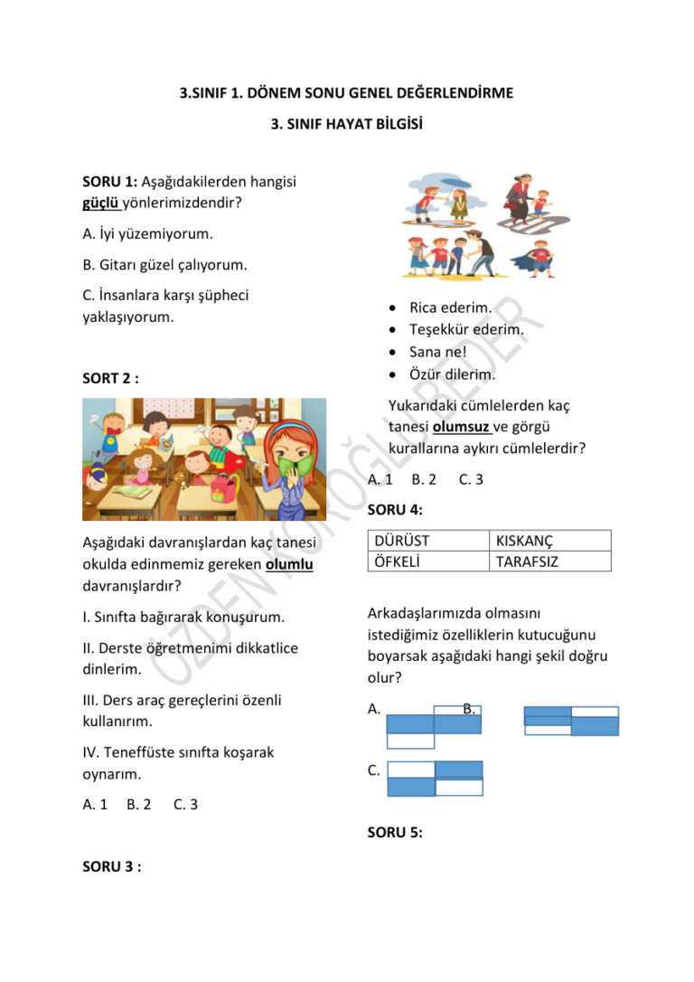3. SINIF DENEME ÖZDEN KÖROĞLU BEDER Kitap Kapağı