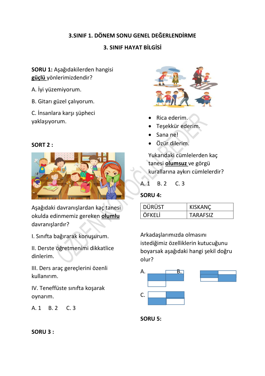 3. Sınıf Deneme Özden Köroğlu Beder PDF İndir – Özden Köroğlu Beder