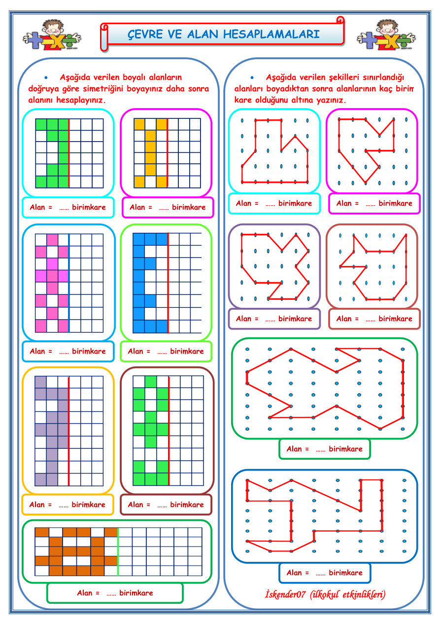 3. Sınıf Matematik Çevre ve Alan Hesaplamaları PDF İndir – Komisyon