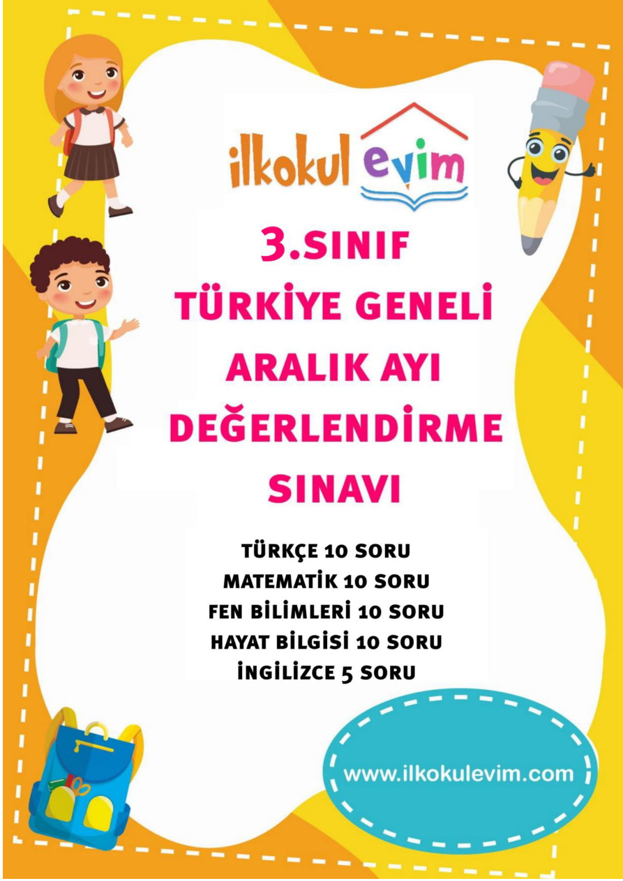 3. Sınıf Aralık Ayı Deneme Sınavı PDF İndir – Komisyon