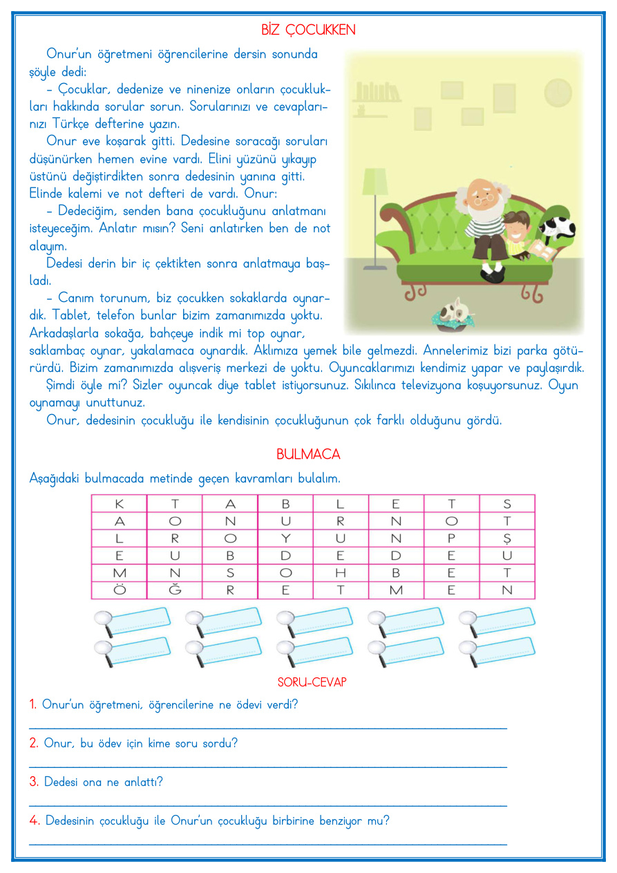 3. Sınıf Türkçe Okuma Anlama Metinleri PDF İndir – Komisyon