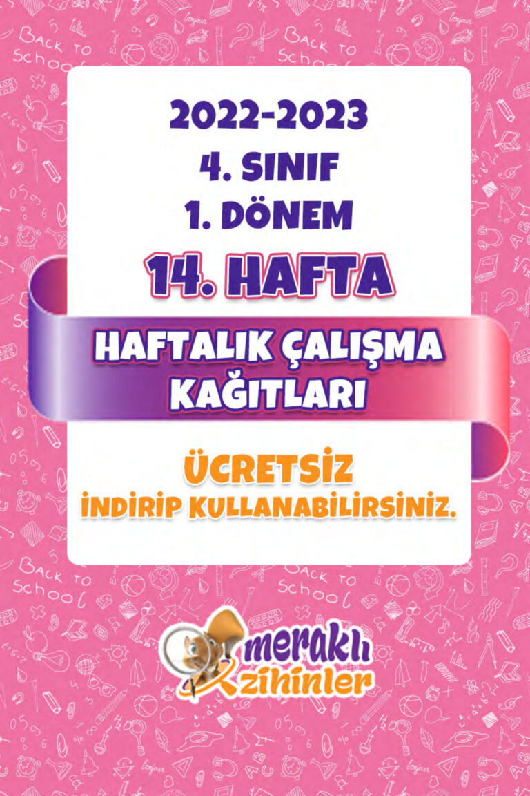 4. SINIF MERAKLI 14. HAFTA ÇALIŞMALARI Kitap Kapağı