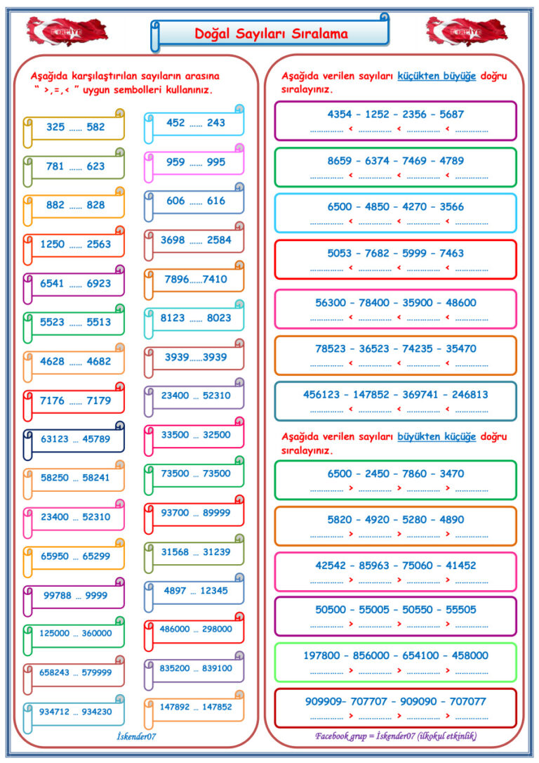 4.Sınıf Matematik Doğal Sayıları Sıralama Kitap Kapağı