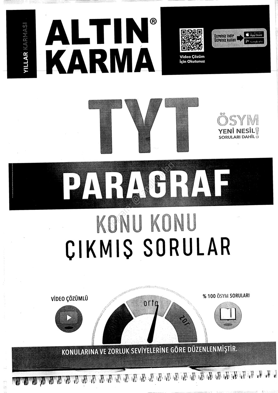 Altın Karma Çıkmış Paragraf Soruları PDF İndir
