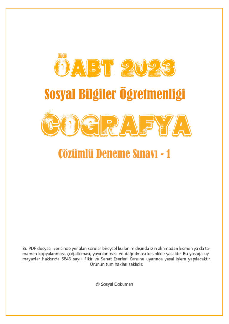 COĞRAFYA DENEME SINAVI 1 Kitap Kapağı