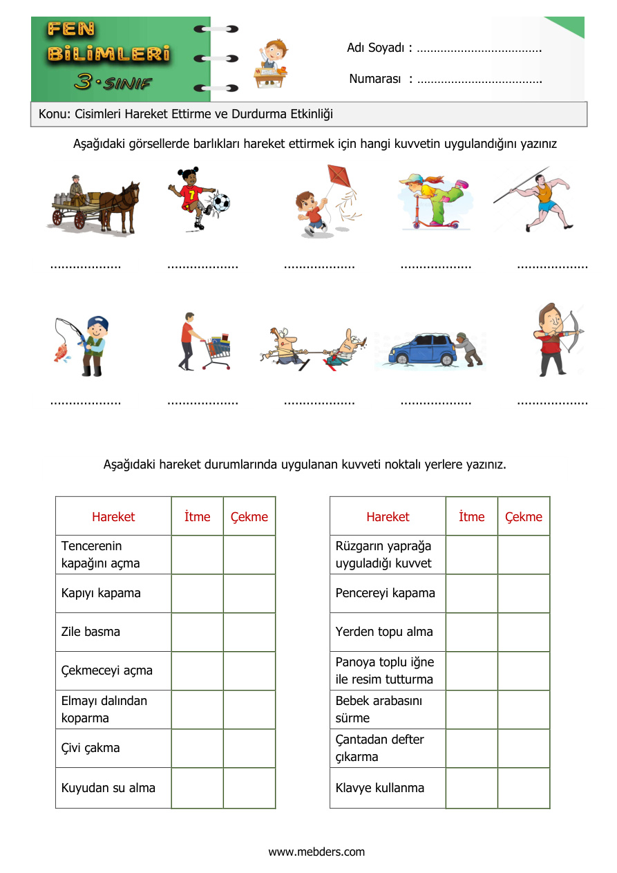 Cisimleri Hareket Ettirme ve Durdurma Etkinliği 2 PDF İndir – Komisyon