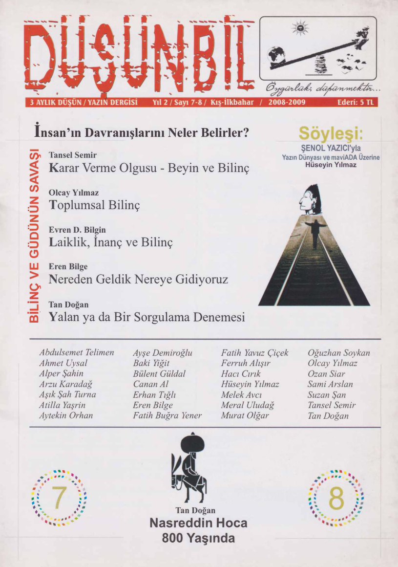 Düşünbil Sayı 007-8 Ekim 2008 PDF İndir – Düşünbil Dergi