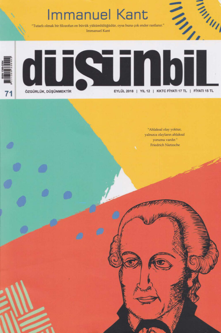 Düşünbil Sayı 071 Eylül 2018 Immanuel Kant Kitap Kapağı