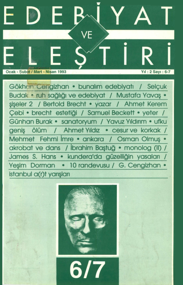 Edebiyat ve Eleştiri Sayı 006-007 Ocak-Nisan 1993 PDF İndir – Edebiyat ve Eleştiri Dergi