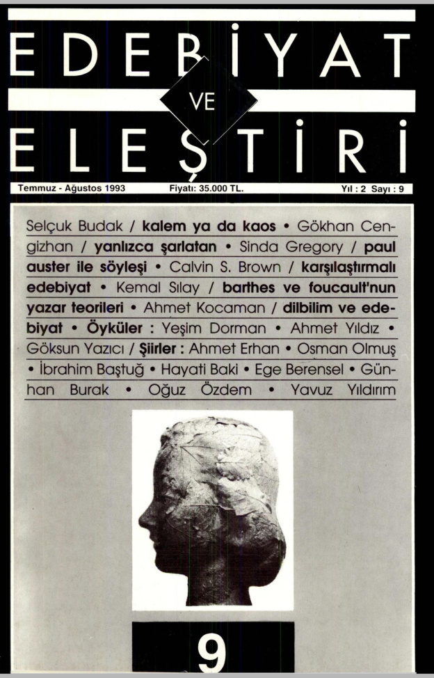 Edebiyat ve Eleştiri Sayı 009 Temmuz-Ağustos 1993 PDF İndir – Edebiyat ve Eleştiri Dergi