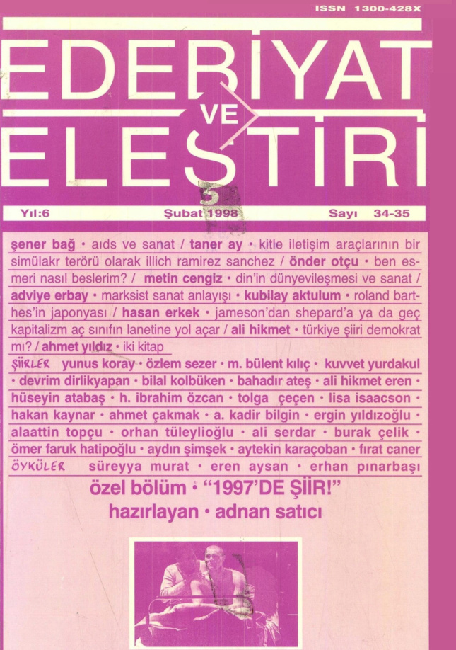 Edebiyat ve Eleştiri Sayı 034-035 Ocak-Şubat 1998 PDF İndir – Edebiyat ve Eleştiri Dergi