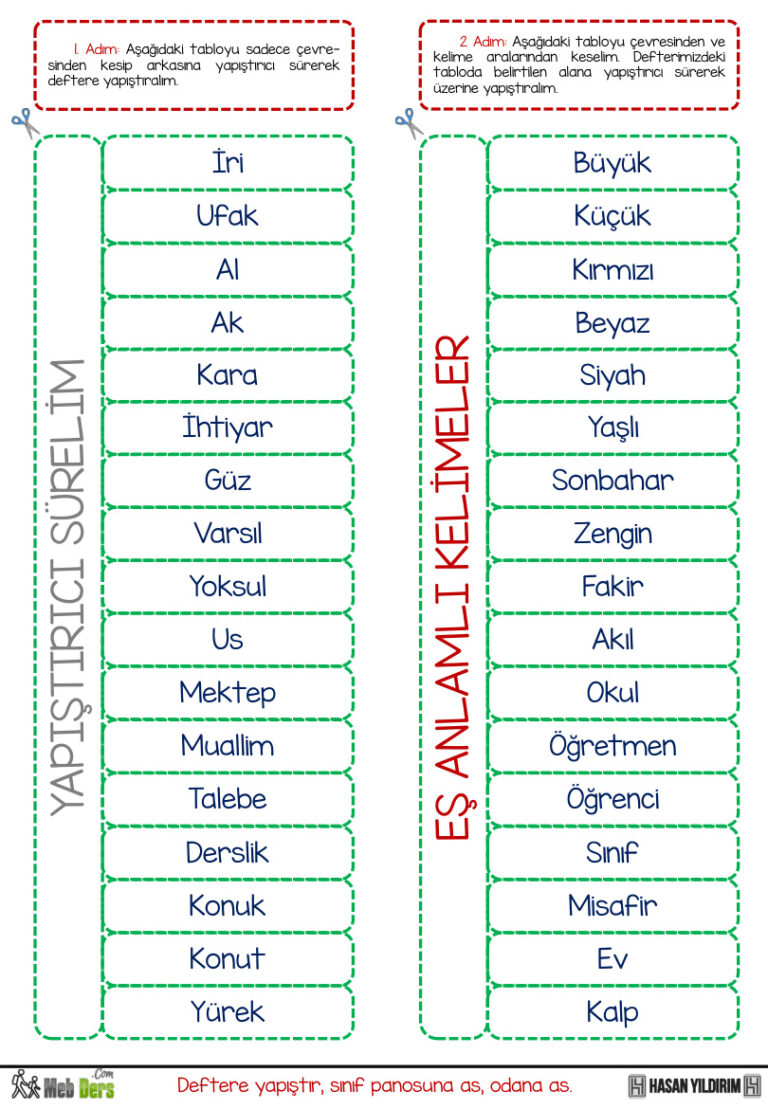 Eş Anlamlı Kelimeler İnteraktif Defter Çalışması Kitap Kapağı