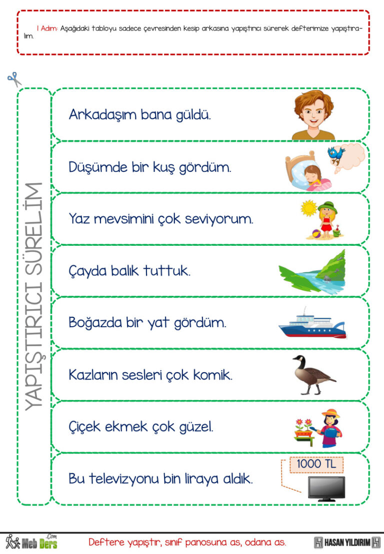 Eş Sesli kelimeler İnteraktif Defter Şablonu Kitap Kapağı