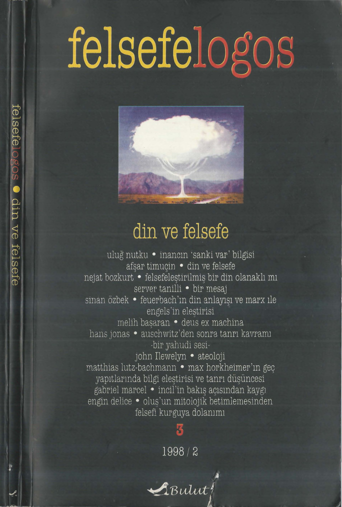 Felsefelogos Sayı 003 Din ve Felsefe Haziran 1998 PDF İndir – Editör Kurulu
