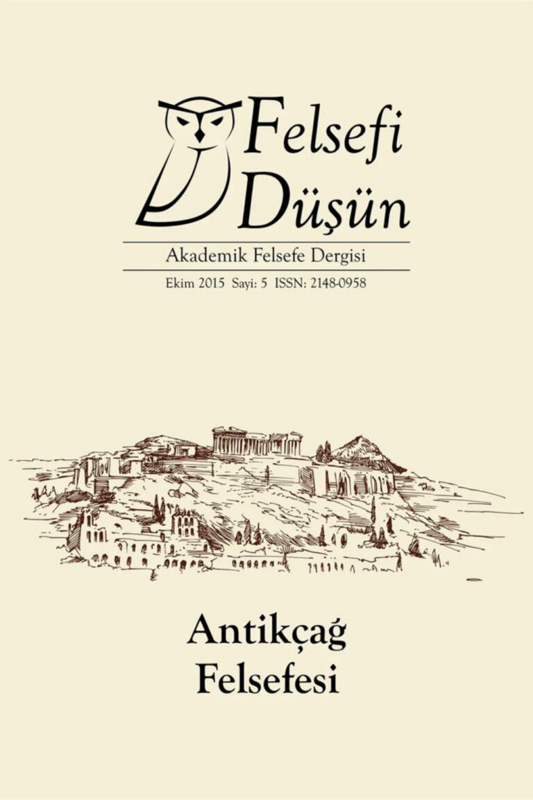 Felsefi Düşün Sayı 05 Antikçağ Felsefesi Ekim 2015 Kitap Kapağı