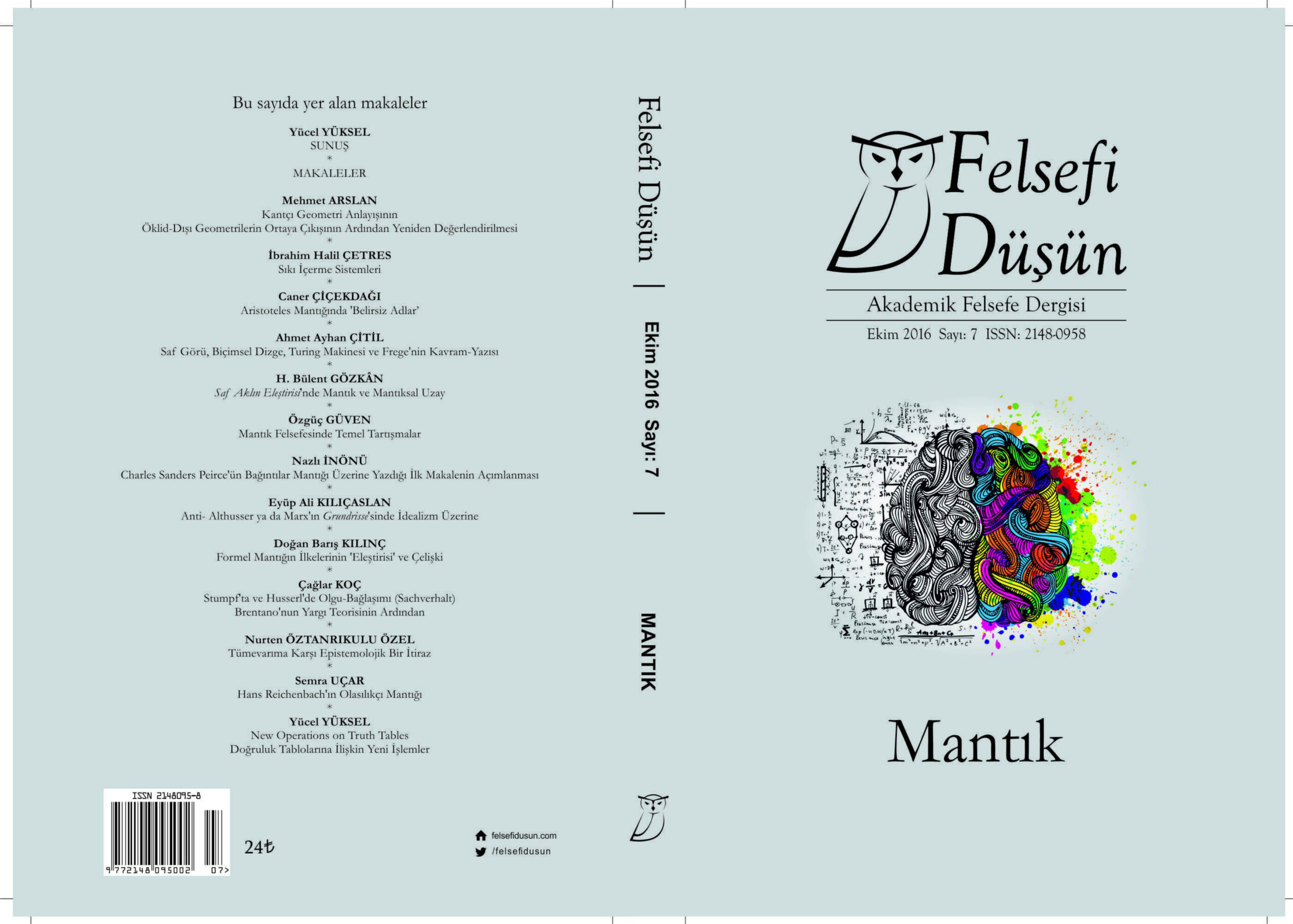 Felsefi Düşün Sayı 07 Mantık PDF İndir - Editör Kurulu 1 Felsefi Düşün Sayı 07 Mantık PDF İndir