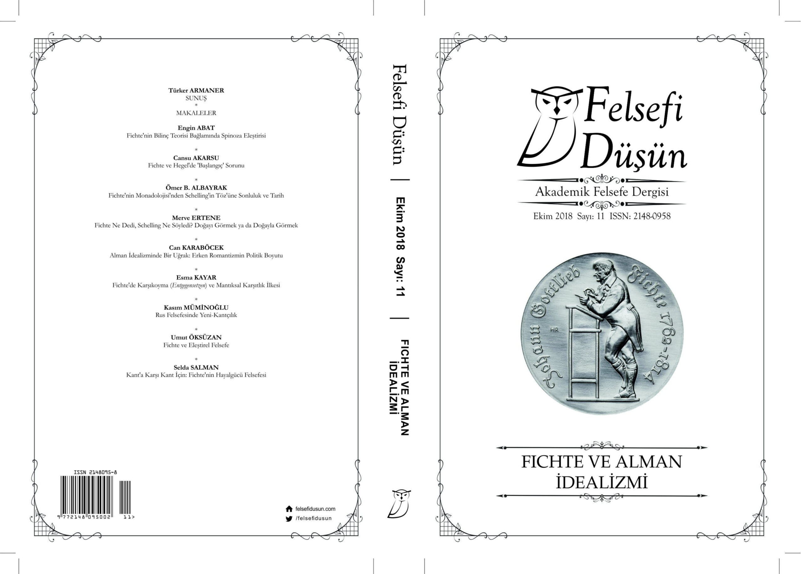 Felsefi Düşün Sayı 11 Fichte ve Alman İdealizmi PDF İndir
