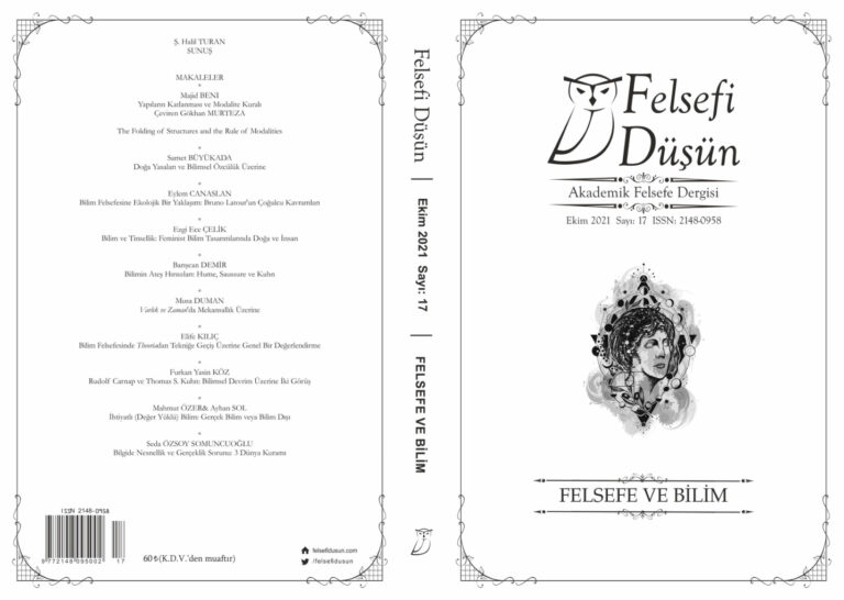 Felsefi Düşün Sayı 17 Felsefe ve Bilim Ekim 2021 Kitap Kapağı
