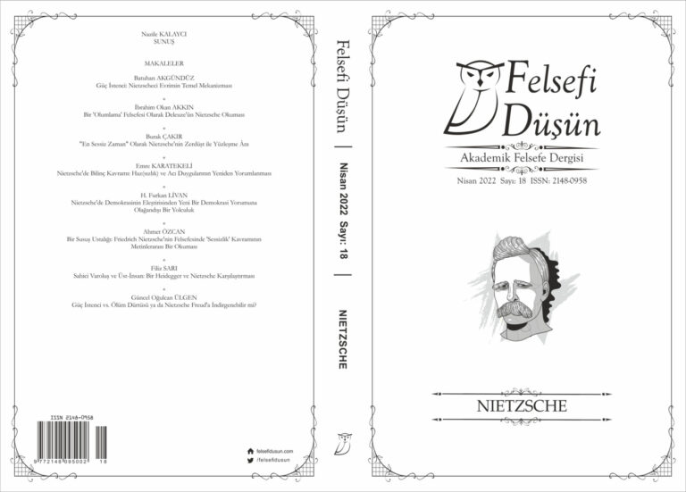 Felsefi Düşün Sayı 18 Nietzsche Nisan 2022 Kitap Kapağı