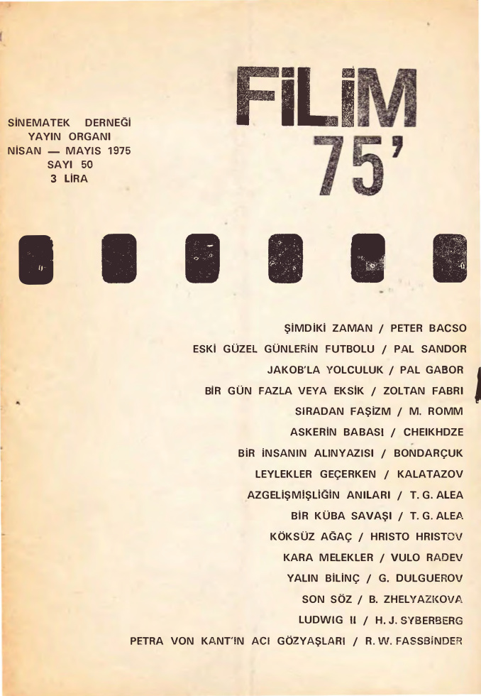 Filim 75 Sayı 50 Nisan Mayıs 1975 Kitap Kapağı