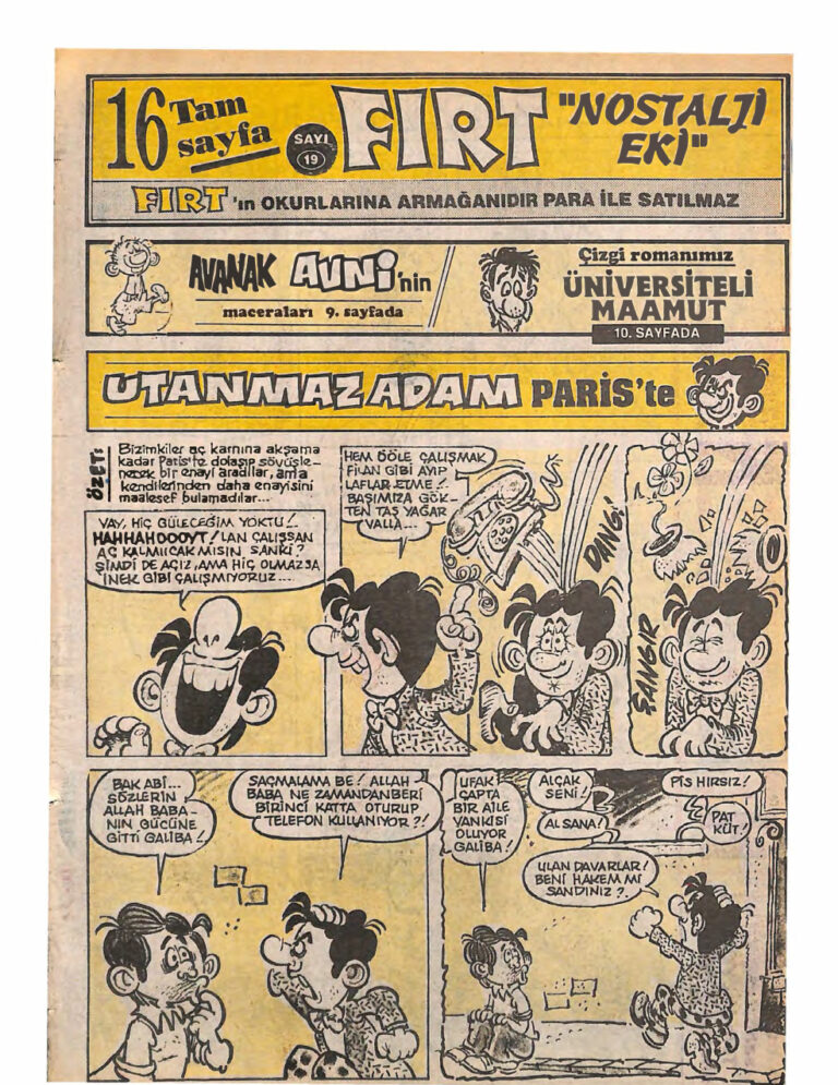 Fırt Nostalji Eki Sayı Kitap Kapağı