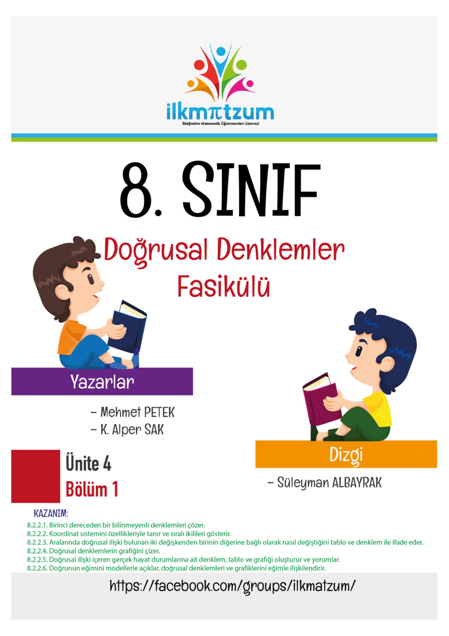İlkmatzum 8. Sınıf Doğrusal Denklemler Fasikülü PDF İndir – Komisyon
