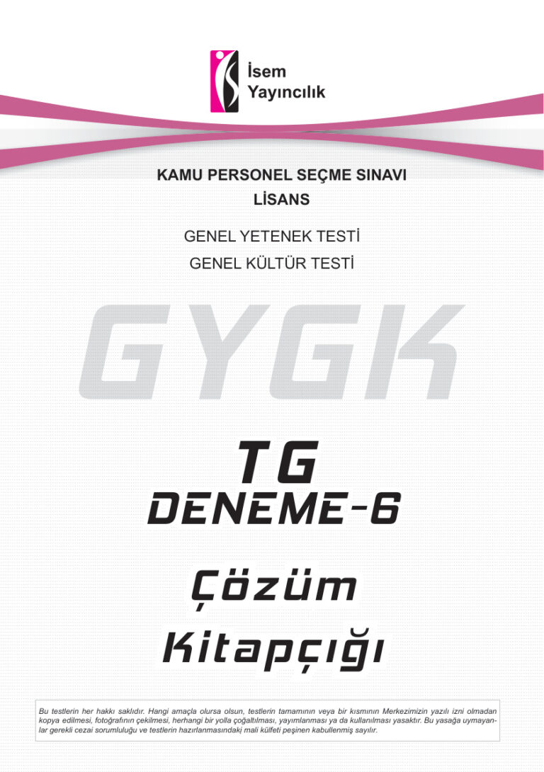 İsem 2024 tg 6 Sınavımsensinpdff Kitap Kapağı