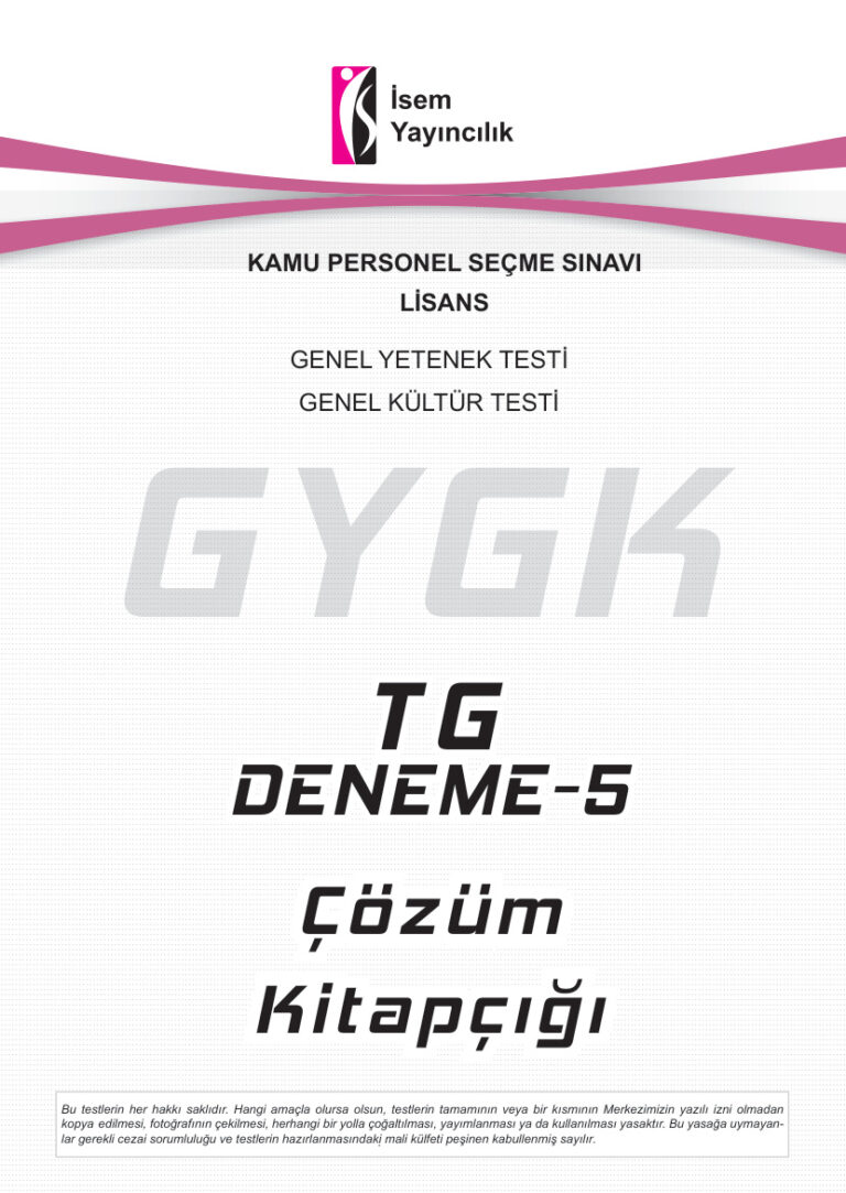 İsem tg 5 cevap anahtarı Kitap Kapağı