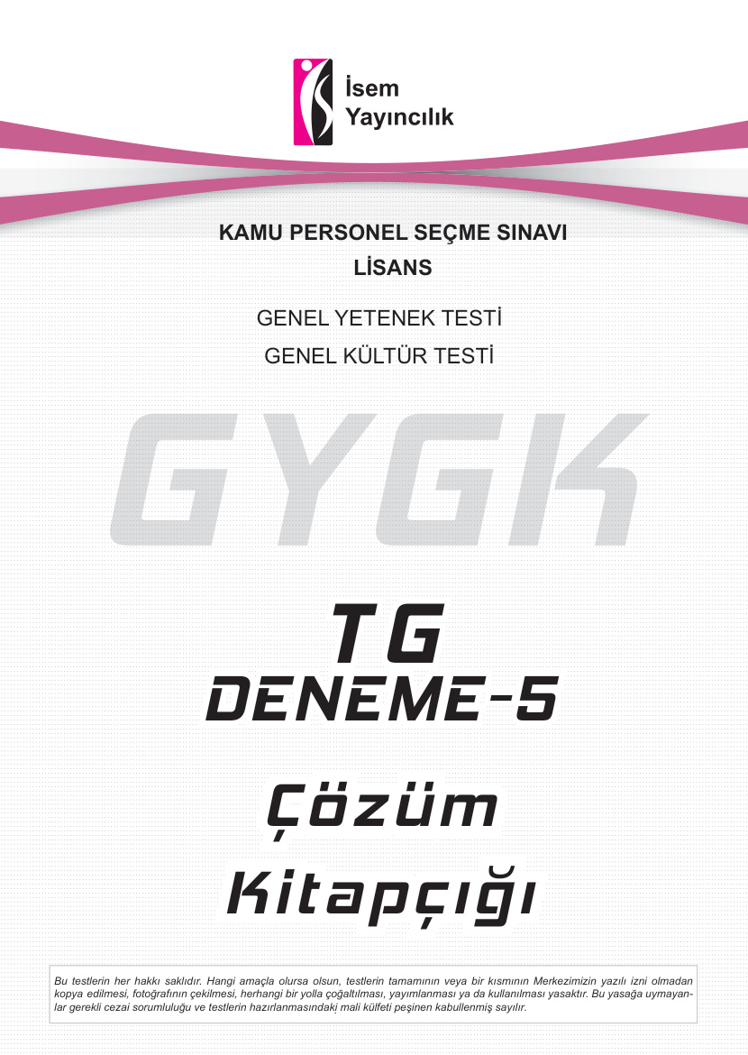İsem TG 5 Cevap Anahtarı PDF İndir