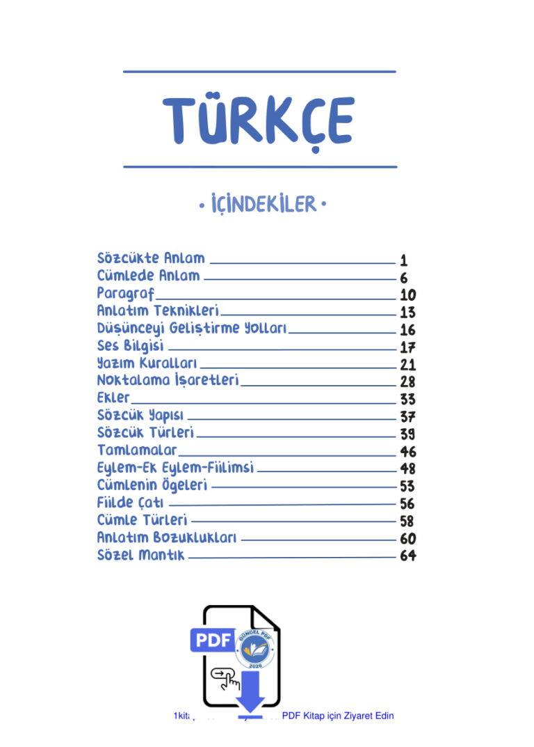 KAMPÜS TÜRKÇE DERS NOTLARI Kitap Kapağı