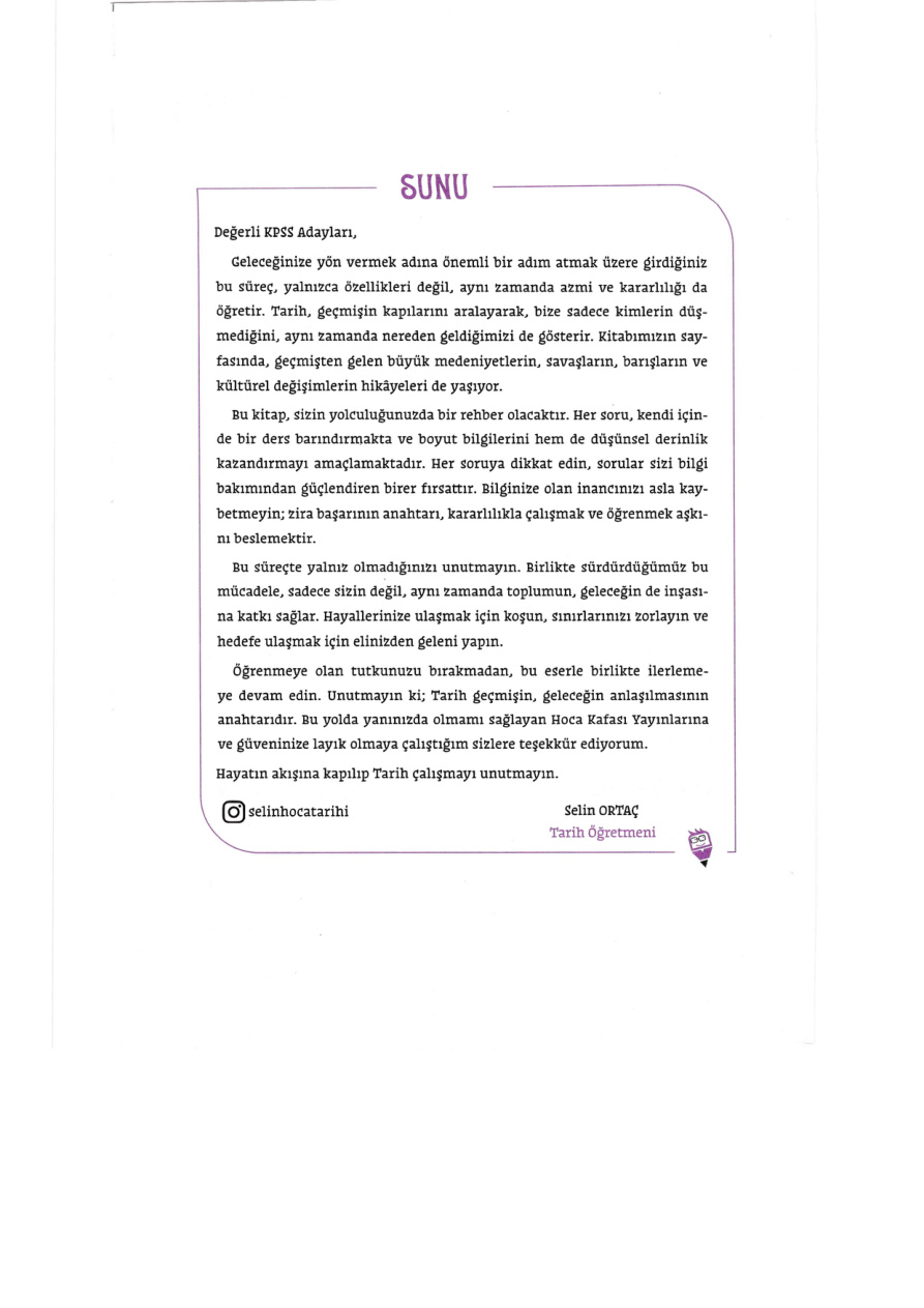 KPSS HOCA KAFASI TARİH 10 BRANŞ DENEME SELİN ORTAÇ 2026 PDF İndir