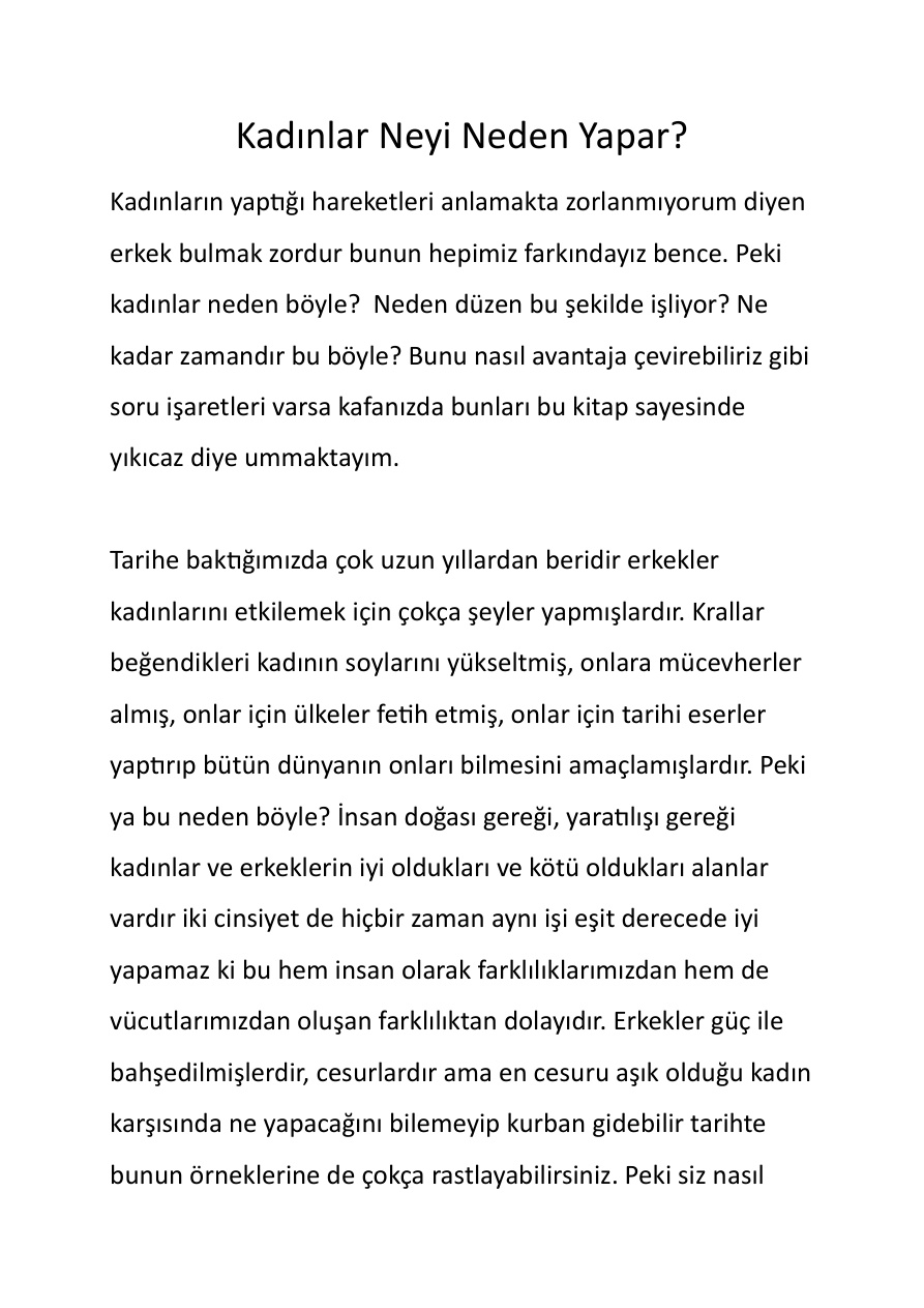Kadınlar Neyi Neden Yapar PDF İndir