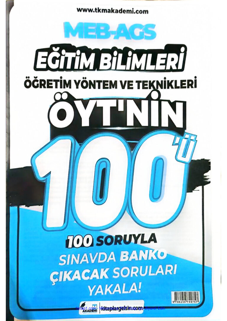 MEB AGS ÖYT'NİN 100'Ü SINAVDA ÇIKACAK BANKO SORULAR TKM 2026 Kitap Kapağı